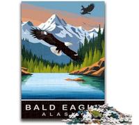 Jigsaws Puzzles 1000 Pieces for Adults Gifts Bald Eagle 1000 Pieces for Teenagers,with Matching Poster And Trivia Sheet for Ages 14+ (50x75cm)
