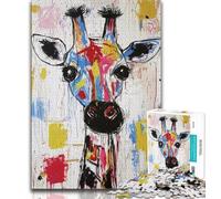 Jigsaws Puzzles 1000 Pieces for Adults Gifts Basquiat Giraffe,family Fun Games Fun at Home Activities,Birthday Present,Travel Gifts (38x26cm)