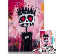 Jigsaws Puzzles 1000 Pieces for Adults Gifts Basquiat-style Skeleton King,Educational Games Home Decoration Is Ideal As A Gift for The Whole Family 75x50cm
