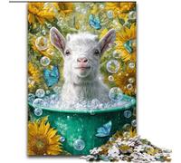 Jigsaws Puzzles 1000 Pieces for Adults Gifts Bathing Cow, Games Toys Gift Unique Birthday And Gifts for And Age 14 Years Up (size 26x38cm)