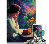 Jigsaws Puzzles 1000 Pieces for Adults Gifts Beautiful Woman Oil Painting,Educational Games Home Decoration Educational Game for Birthday,Chrismas (38x26cm)