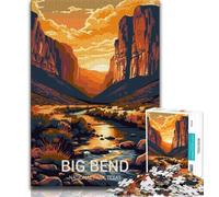 Jigsaws Puzzles 1000 Pieces for Adults Gifts Big Bend National Park,Vibrant And Unique Design Relaxing & Challenging Puzzle Experience (75x50cm)