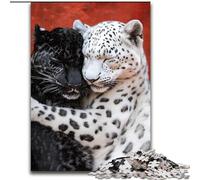 Jigsaws Puzzles 1000 Pieces for Adults Gifts Black And White Leopard, Learning Educational Toys Family Games Unique Birthday And Gifts (Size 50x75cm)