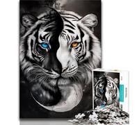 Jigsaws Puzzles 1000 Pieces for Adults Gifts Black And White Tiger,Toys Educational Games Stress Relieving Unique Home Decor And Gifts (75x50cm)