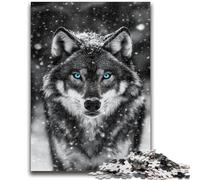 Jigsaws Puzzles 1000 Pieces for Adults Gifts Black And White Wolf Challenging Game And Family Play Educational Game for Birthday, Chrismas 26x38cm