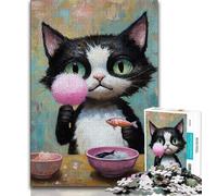 Jigsaws Puzzles 1000 Pieces for Adults Gifts Black Cat Art,family Fun Games Fun at Home Activities,Birthday Present,Travel Gifts (38x26cm)