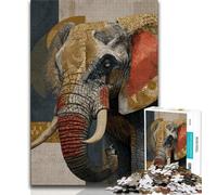 Jigsaws Puzzles 1000 Pieces for Adults Gifts Black Gold Elephant,Vibrant And Unique Design Relaxing & Challenging Puzzle Experience (38x26cm)