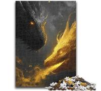 Jigsaws Puzzles 1000 Pieces for Adults Gifts Black Gold Flying Dragon 1000 Pieces for Teenagers,Secret Santa Gifts for Age 14 Years Up (75x50cm)