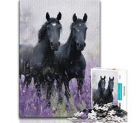 Jigsaws Puzzles 1000 Pieces for Adults Gifts Black Horse 1000 Pieces for Teenagers,Learning Educational Toys Family Games Unique Birthday And Gifts (size 38x26cm)
