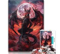 Jigsaws Puzzles 1000 Pieces for Adults Gifts Blood Moon Dragon Teenager Jigsaw,Staycation Kill Time with Fully Interlocking Randomly Shaped Pieces (size 75x50cm)
