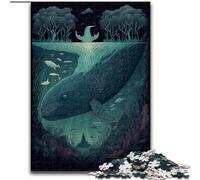 Jigsaws Puzzles 1000 Pieces for Adults Gifts Blue Whale Fantasy, for And 14 Years And over for Educational Game Challenge Toy Gift for Birthdays (Size 50x75cm)