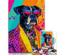 Jigsaws Puzzles 1000 Pieces for Adults Gifts Boxer Dog 1000 Pieces for Teenagers,Fun Games Every Piece Is Unique - Challenging Family Fun Game 75x50cm