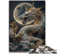 Jigsaws Puzzles 1000 Pieces for Adults Gifts Brave Dragon Family Fun with Matching Poster And Trivia Sheet for Age 14+ 50x75cm