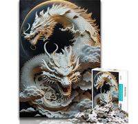 Jigsaws Puzzles 1000 Pieces for Adults Gifts Brave Dragon Jigsaw,Stress Reliever Staycation Kill Time Home Decoration Toys (size 38x26cm)