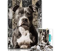 Jigsaws Puzzles 1000 Pieces for Adults Gifts Bull Terrier Collage 1000 Piece Puzzle,Perfect for Game Nights, Colorful Toy for Home Gift (size 75x50cm)