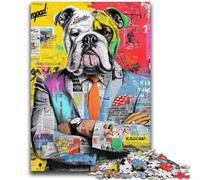 Jigsaws Puzzles 1000 Pieces for Adults Gifts Bulldog Doodle Puzzles for Teenagers,for Educational Game Challenge Toy Birthday Present, Gifts, Wall Art (38x26cm)