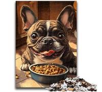 Jigsaws Puzzles 1000 Pieces for Adults Gifts Bulldog Eating Puzzles for Adults,Family Entertainment Toys with Matching Poster And Trivia Sheet (38x26cm)