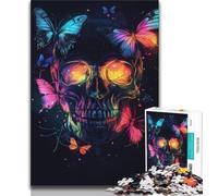 Jigsaws Puzzles 1000 Pieces for Adults Gifts Butterfly Skull 1000 Pieces for Teenagers,with Matching Poster And Trivia Sheet for Ages 14+ 38x26cm
