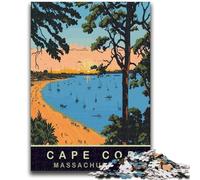 Jigsaws Puzzles 1000 Pieces for Adults Gifts Cape Cod Beach 1000 Pieces for Teenagers,with Matching Poster And Trivia Sheet for Ages 14+ (50x75cm)