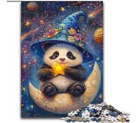 Jigsaws Puzzles 1000 Pieces for Adults Gifts Cartoon Panda Wizard, Help The Brain Exercise Addictive Toys to Cultivate Patience Enhance Memory (Size 26x38cm)