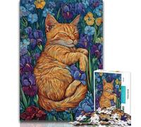 Jigsaws Puzzles 1000 Pieces for Adults Gifts Cat Among Flowers Adult Jigsaw,Decompressing Intellectual Educational Toy Perfect Decoration 38x26cm