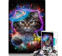 Jigsaws Puzzles 1000 Pieces for Adults Gifts Cat in Galaxy Space Cosmos Adult Jigsaw,Learning Educational Toys Family Games Unique Birthday And Gifts (size 38x26cm)