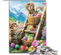 Jigsaws Puzzles 1000 Pieces for Adults Gifts Cat in The Garden, Help The Brain Exercise Addictive Toys to Cultivate Patience Enhance Memory (Size 26x38cm)