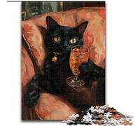 Jigsaws Puzzles 1000 Pieces for Adults Gifts Cat Lying on The Sofa, Stress Relief with Fully Interlocking Randomly Shaped Pieces for And 14 Years Old (size 26x38cm)