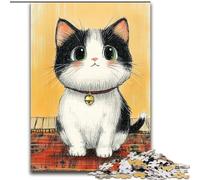 Jigsaws Puzzles 1000 Pieces for Adults Gifts Cat Sitting on The Mat, Games Toys Gift Unique Birthday And Gifts for And Age 14 Years Up (size 26x38cm)