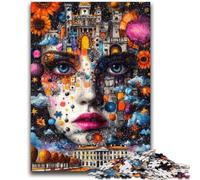 Jigsaws Puzzles 1000 Pieces for Adults Gifts Charming Girl Face Puzzles for Adults,Stress Reliever Staycation Kill Time Enhance Love between Couples (38x26cm)