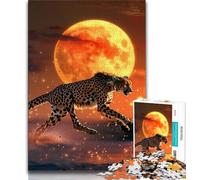 Jigsaws Puzzles 1000 Pieces for Adults Gifts Cheetah Sunset Teenager Puzzles,Quiz Game Wall Decoration Unique Birthday And Xmas Gifts 75x50cm