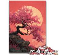 Jigsaws Puzzles 1000 Pieces for Adults Gifts Cherry Blossom Trees at Sunset Stress Reliever Staycation Kill Time Wishlist with Santa Claus 50x75cm