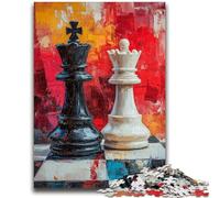 Jigsaws Puzzles 1000 Pieces for Adults Gifts Chess Oil Painting for Age 14+ Challenging To Complete But Fun And Humorous Great Gifts And Toys 50x75cm