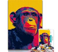 Jigsaws Puzzles 1000 Pieces for Adults Gifts Chimpanzee Animal Adult Jigsaw,Learning Educational Toys Family Games Unique Birthday And Gifts (size 38x26cm)
