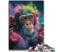 Jigsaws Puzzles 1000 Pieces for Adults Gifts Chimpanzee Wearing Sunglasses 1000 Piece Puzzle,Stress Reliever Staycation Kill Time Parent-child Interaction (75x50cm)