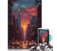 Jigsaws Puzzles 1000 Pieces for Adults Gifts City at Sunset Adult Jigsaw,Challenging Game Gifts for Is Ideal As A Gift for The Whole Family (size 75x50cm)