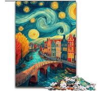 Jigsaws Puzzles 1000 Pieces for Adults Gifts City Under The Night Sky, for 14+ Challenging Game As A Gift for The Whole Family And Friends (size 26x38cm)