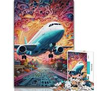 Jigsaws Puzzles 1000 Pieces for Adults Gifts Colorful Airplane,Challenging Difficult with Fully Interlocking Randomly Shaped Pieces (38x26cm)