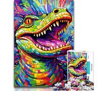Jigsaws Puzzles 1000 Pieces for Adults Gifts Colorful Crocodiles,Decompressing Intellectual Educational Toy Birthday Present,Gifts (75x50cm)