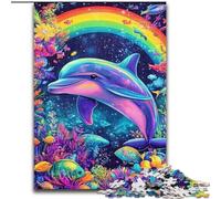 Jigsaws Puzzles 1000 Pieces for Adults Gifts Colorful Magic Dolphin, Learning Educational Toys Family Games Unique Birthday And Gifts (Size 26x38cm)