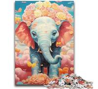 Jigsaws Puzzles 1000 Pieces for Adults Gifts Colourful Animals Elephant 1000 Piece Puzzle,Stress Reliever Staycation Kill Time Parent-child Interaction (75x50cm)