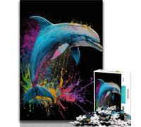 Jigsaws Puzzles 1000 Pieces for Adults Gifts Colourful Dolphins Teenager Puzzles,Interesting Stress Reduction Parent-child Interaction (size 75x50cm)