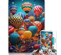 Jigsaws Puzzles 1000 Pieces for Adults Gifts Colourful Hot Air Balloons Jigsaw,Stress Reliever Staycation Kill Time Home Decoration Toys (size 75x50cm)
