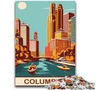 Jigsaws Puzzles 1000 Pieces for Adults Gifts Columbus City Waterfront Puzzles for Adults,Stress Reliever Difficult Challenge Secret Santa Gifts (26x38cm)