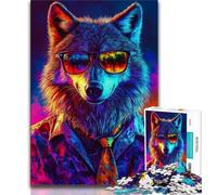 Jigsaws Puzzles 1000 Pieces for Adults Gifts Cool Wolf 1000 Pieces for Teenagers,Fun Games Every Piece Is Unique - Challenging Family Fun Game 38x26cm