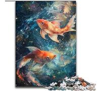 Jigsaws Puzzles 1000 Pieces for Adults Gifts Cosmic Koi,Stress Reliever Staycation Kill Time Enhance Love between Couples 38X26CM