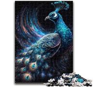 Jigsaws Puzzles 1000 Pieces for Adults Gifts Cosmic Peacock Stress Reliever Staycation Kill Time Wishlist with Santa Claus 38x26cm