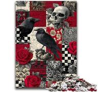 Jigsaws Puzzles 1000 Pieces for Adults Gifts Crow Skeleton 1000 Pieces for Teenagers,for Educational Game Challenge Toy Birthday Present, Gifts, Wall Art (26x38cm)