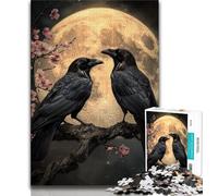 Jigsaws Puzzles 1000 Pieces for Adults Gifts Crows Under The Moon 1000 Pieces for Teenagers,Secret Santa Gifts for Age 14 Years Up 75x50cm