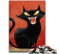 Jigsaws Puzzles 1000 Pieces for Adults Gifts Cute Black Cat Stress Reliever Staycation Kill Time Wishlist with Santa Claus 50x75cm